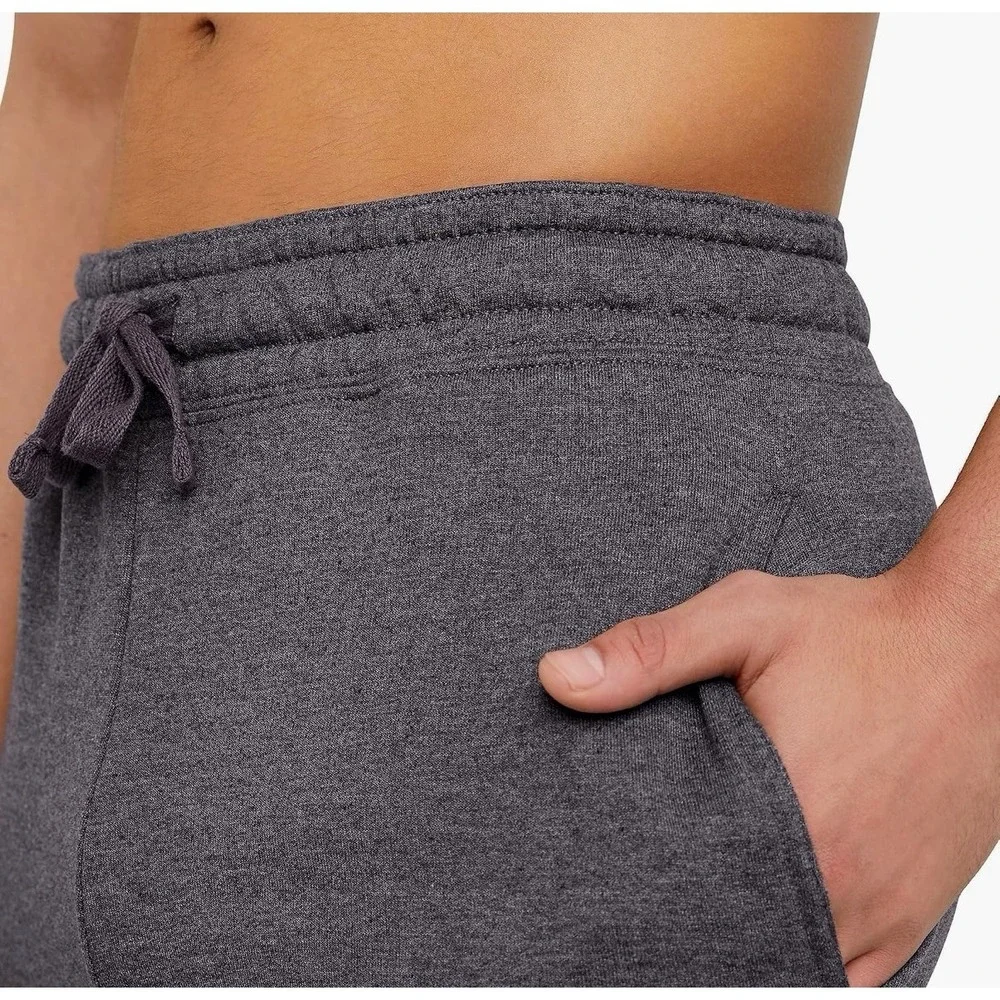 Hanes EcoSmart Mens XL 2 Pack Lot Soft Fleece Jogger Sweatpants Gray 30.5 Inseam